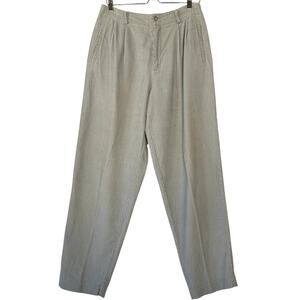 VTG Lizsport Corduroy High Rise Pants Pleated Front Spring Blue Gray Size 14